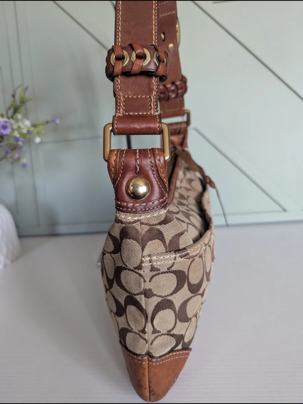 VINTAGE Coach BleeckerSignature Signature Canvas Hobo Handbag